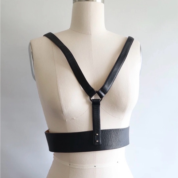 Dion Lee Accessories - Herve Leger Black Leather Harness Size XS